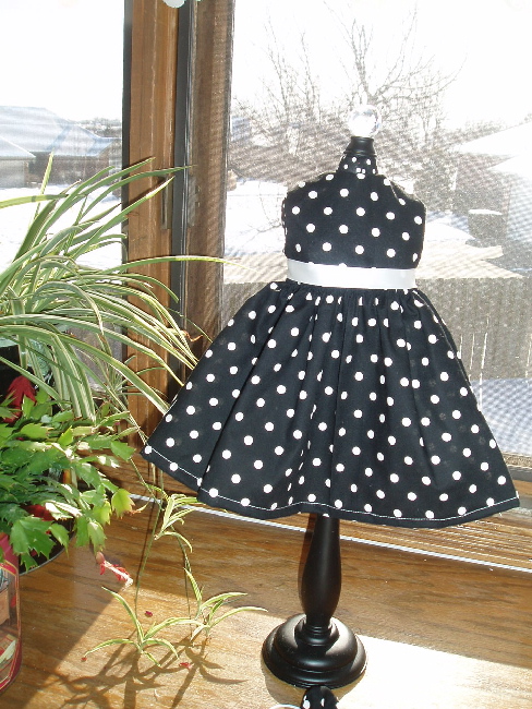 Black White Polka Dot Dress Fits 18" American Girl Doll Clothes